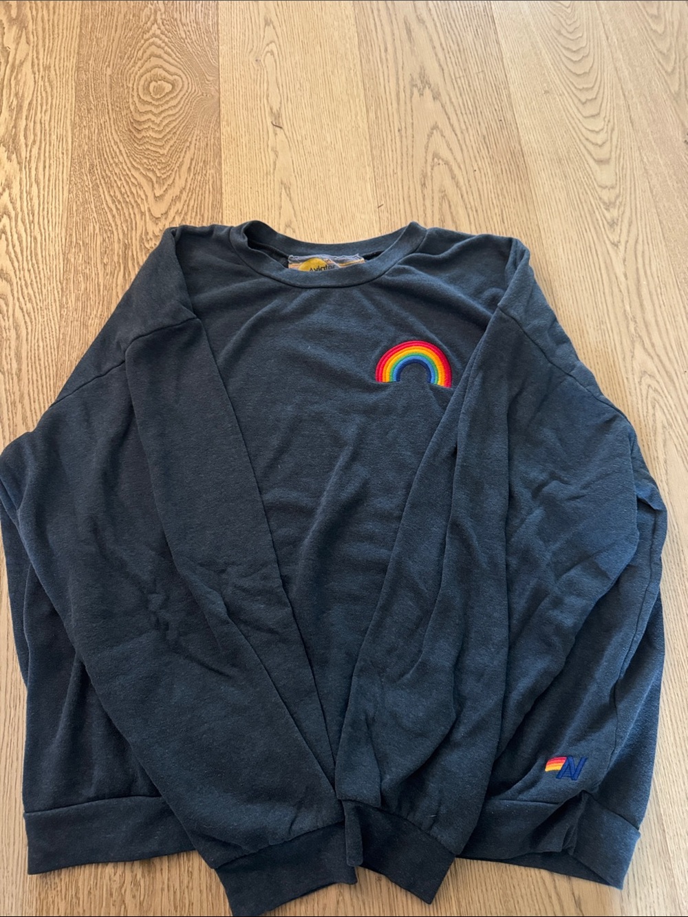 Aviator nation Navy Long-Sleeve Sweatshirt with Rainbow Patch